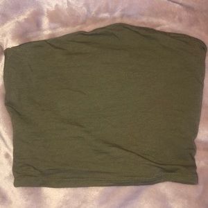 navy green tube top
